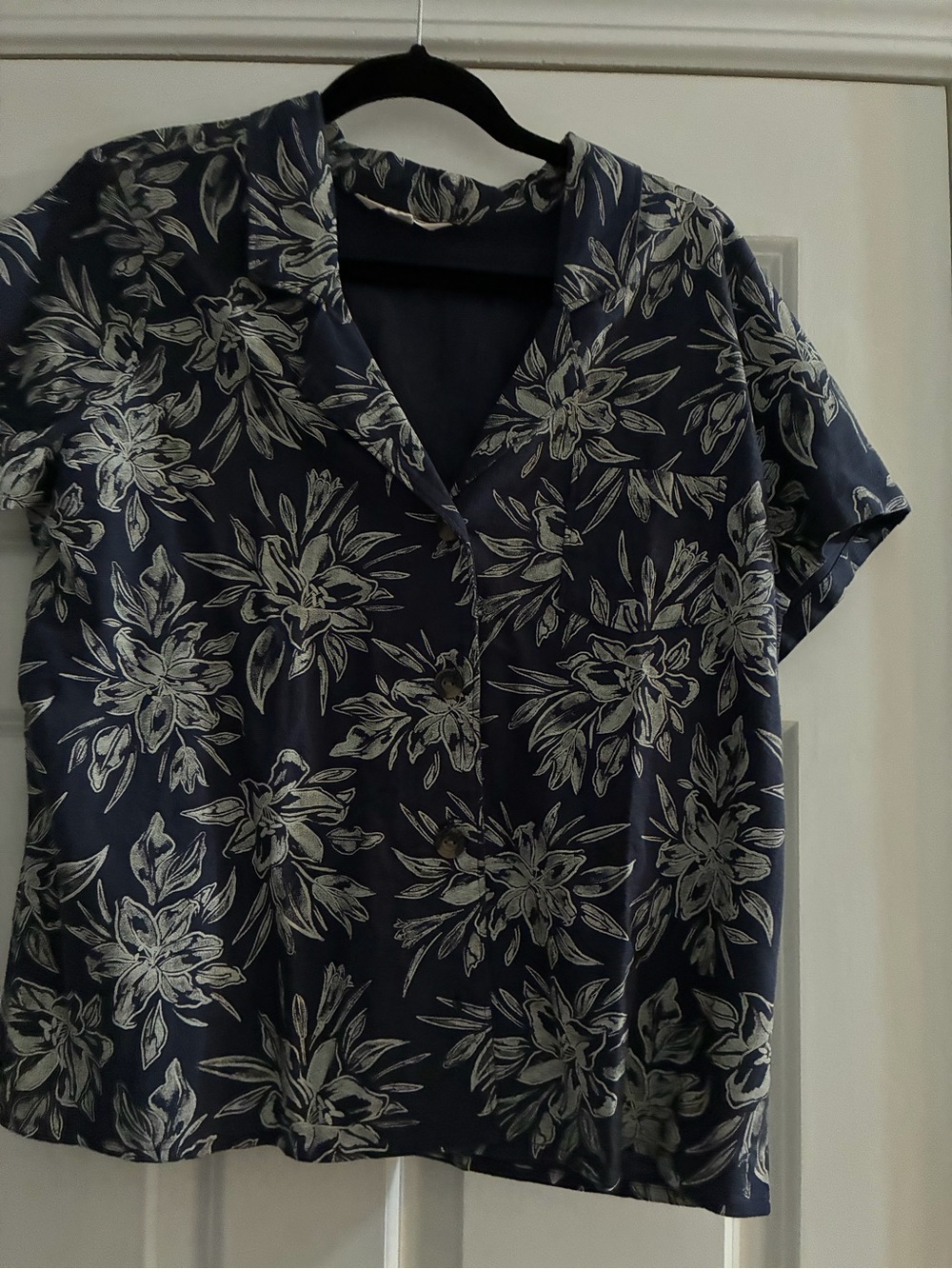 Hang Ten Navy Blue Floral Crop Top